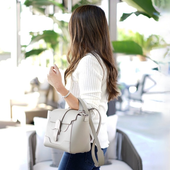 Senreve Mini Maestra Sand Pebbled Leather Shoulder bag NEW - Picture 8 of 15